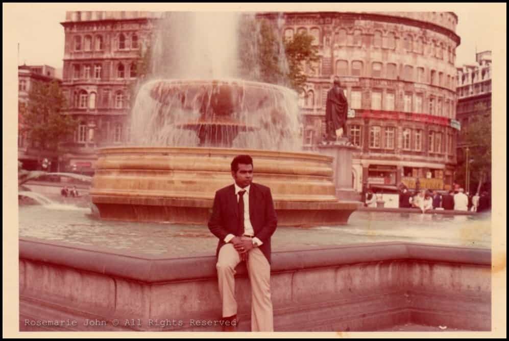 My stylish dad at Trafalgar Square in the 60s